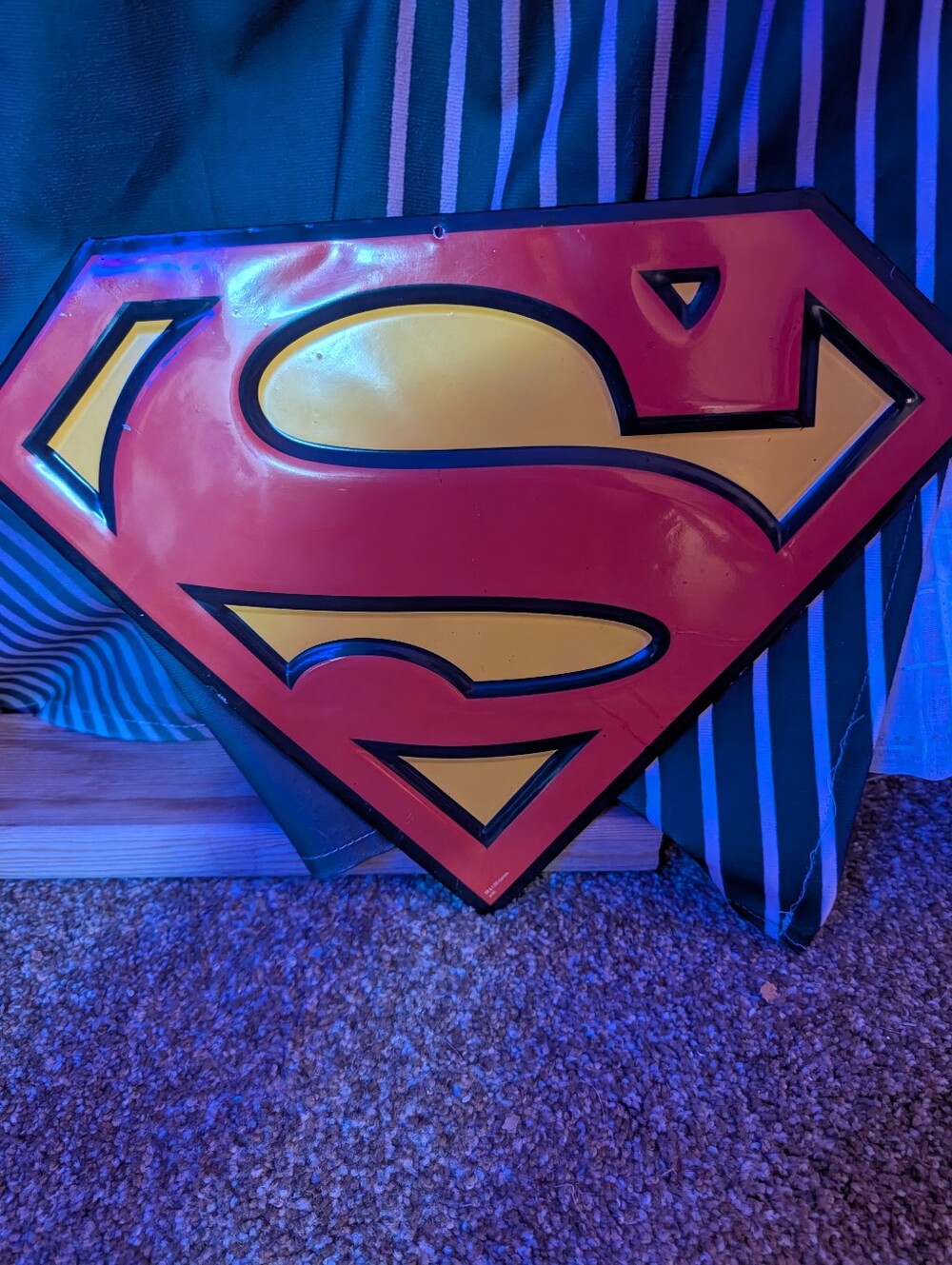 Open Road Brands Red and Yellow Superman Shield Wall Plaque